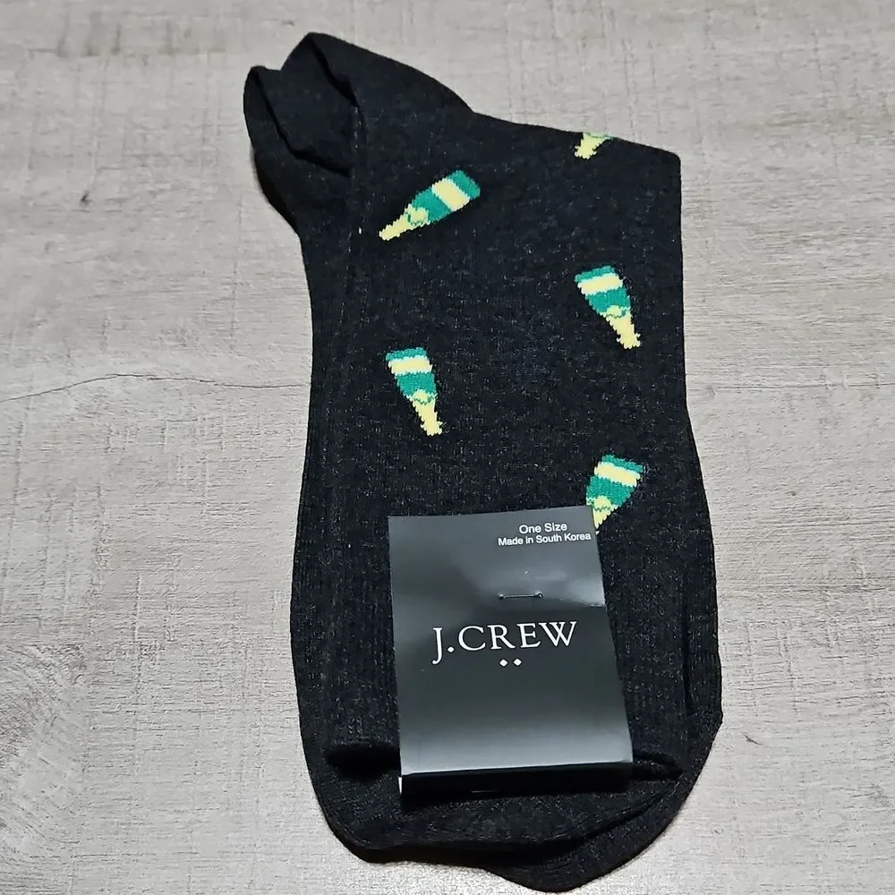 J. Crew Holiday Festive Gray and Black Socks